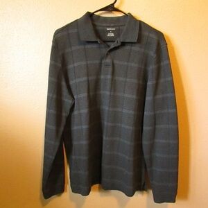 Van Heusen Black and Gray Striped Polo Shirt